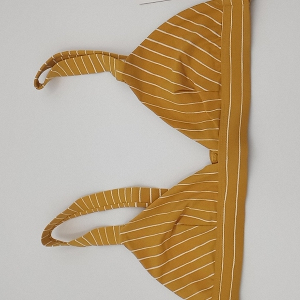 Sold! Vitamin A Neutra Triangle Top and Luciana Bottom Bikini Set Dorada Stripe - Picture 3 of 16
